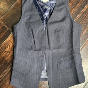 Jason Wu - Navy Hook & Eye Pinstripe Vest